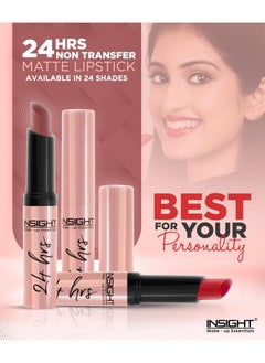 Insight Cosmetics 24 Hrs Non Transfer Matte Lipstick Matte Finish Lightweight Lipstick Lasts For 24Hrs Nourishes Lips & Great For Daily Use Highly Pigmented(Ll0307)  - Image 4