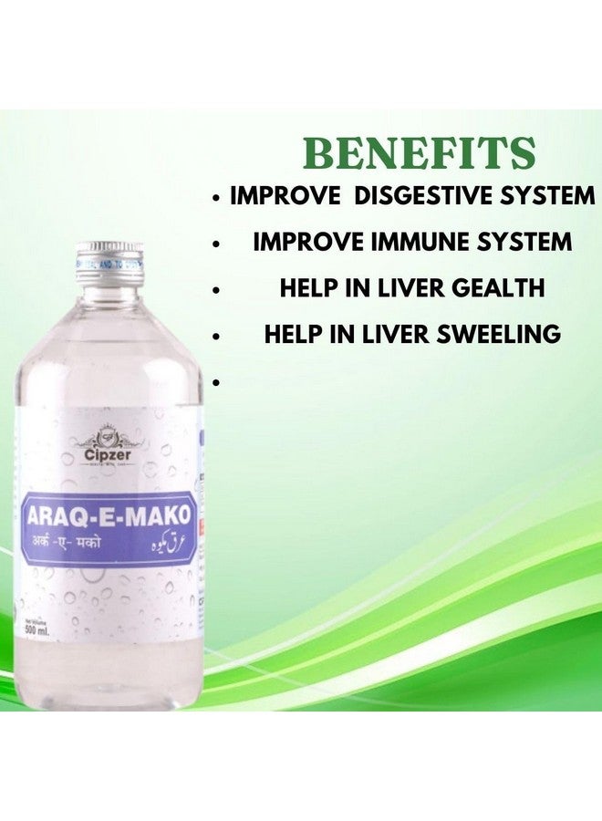 Cipzer Natural Araq E Mako Liver Syrup, Liver Detox Supplement, Liver Care, Kidney Stone Support Water 500 Ml - Image 3