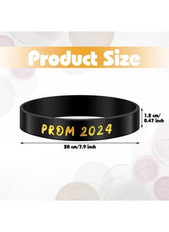 Saintrygo Prom 2024 Silicone Wristbands Prom Party Favors Keepsakes Gold Glitter Prom Black Wristbands Set Of 24 Graduation Silicone Wristbands 2024 Grad Bracelets Graduation Gifts(Black Gold)  - Image 2