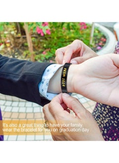 Saintrygo Prom 2024 Silicone Wristbands Prom Party Favors Keepsakes Gold Glitter Prom Black Wristbands Set Of 24 Graduation Silicone Wristbands 2024 Grad Bracelets Graduation Gifts(Black Gold)  - Image 5