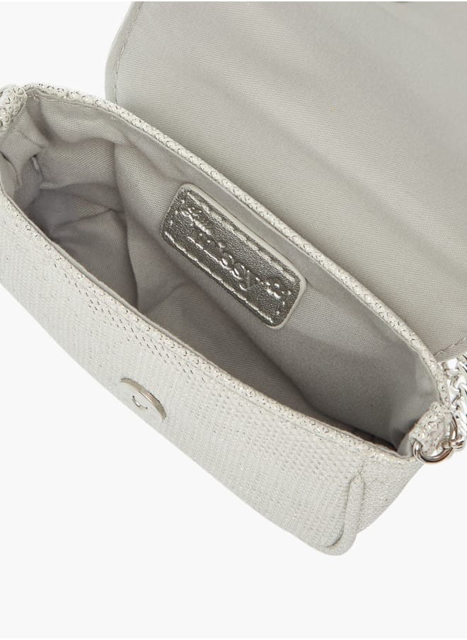Little Missy - Girls Bow Accent Crossbody Bag with Chain Strap and Button Closure - Image 1