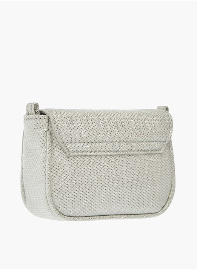 Little Missy - Girls Bow Accent Crossbody Bag with Chain Strap and Button Closure - Image 1