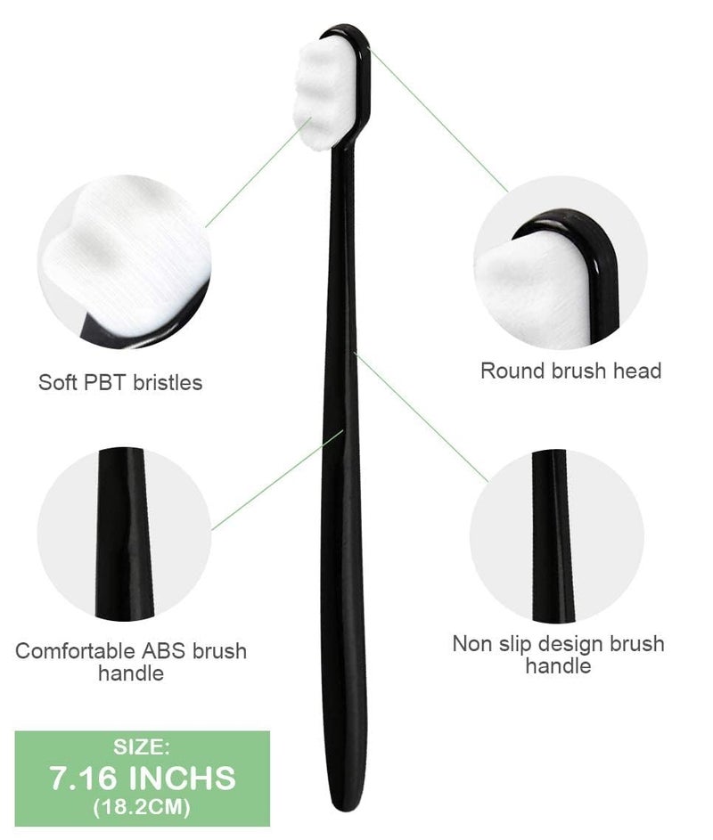 Redvant Toothbrush for Sensitive Gums, Micro Fur Manual Toothbrush with 20000 Soft Floss Bristle for Men, Women, Elderly, Braces and Gum Recessions, Protect Fragile Gums (2) - Image 3