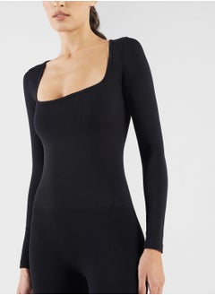 FRWD Square Neck Long Sleeves Seamless Unitard  - Image 3