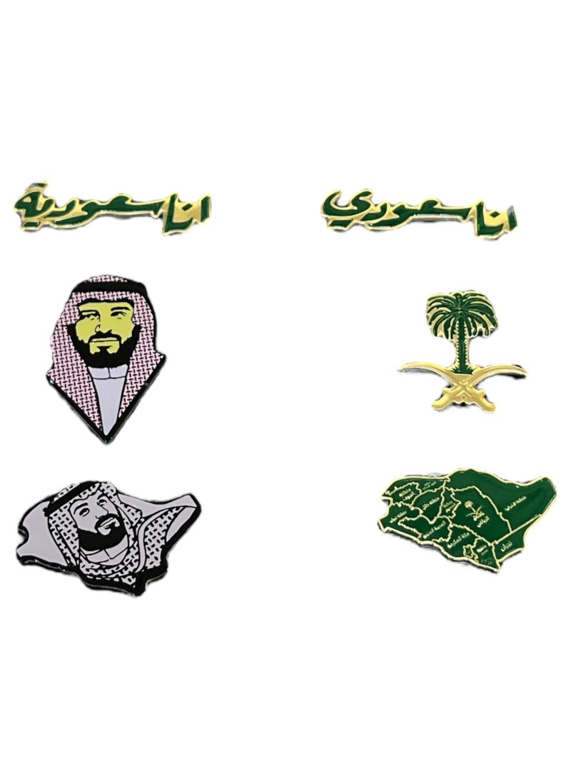 Set of Saudi National Day 3D Stickers, Palm Tree & National Slogans Design, Perfect for Saudi National Day Celebrations and Decorations