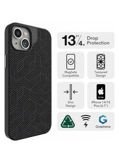 ZAGG Apple iPhone 15 Case , ZAGG Cass - London Snap Series Magsafe Case - Gray Geo  - Image 5