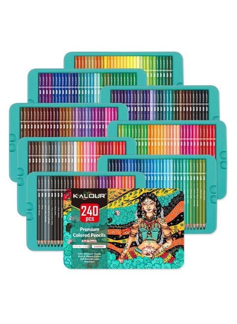 Professional Colored Pencils,Set Of 240 Colors,Artists Soft Core With Vibrant Color,Ideal For Drawing Sketching Shading,Coloring Pencils For Adults Artists Beginners