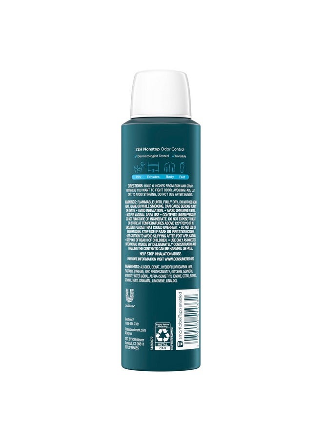 Degree Degree Men Whole Body Deodorant Ocean Rush Spray for Men Aluminum Free 72H Odor Protection 4 oz  - Image 2
