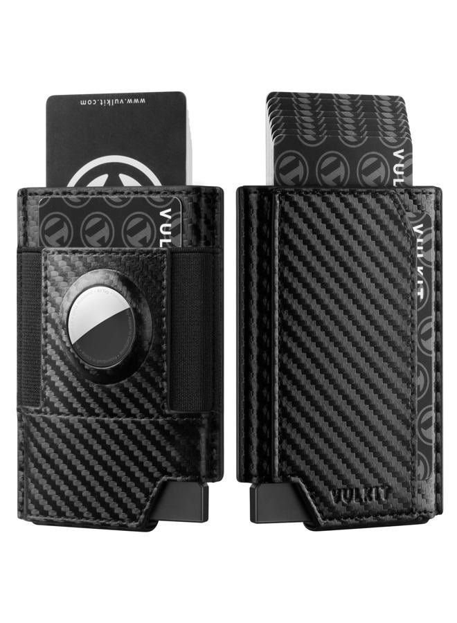 VULKIT AirTag Wallet Credit Card Holder with AirTag Holder, Pop-up Card Wallet with RFID Blocking Smart Bank Leather Card Holder - Image 1