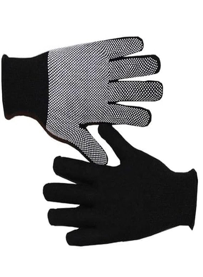 YOOGI Tennis Cricket Batting Gloves, Men's PVC Dotted Grip, Full grriping in bat Hand - Black - Image 2