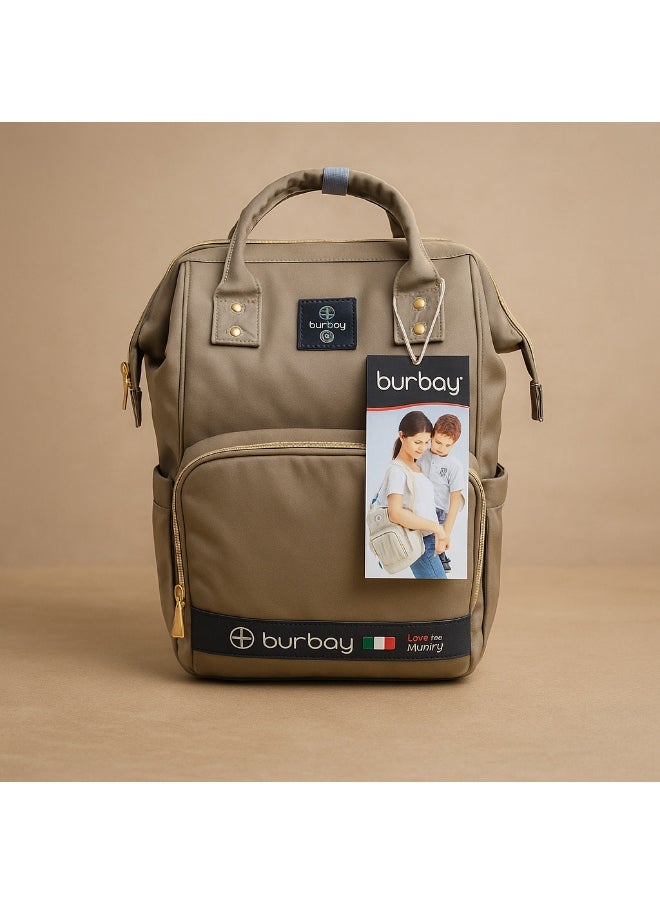 burbay Burbay Classic Diaper Backpack (Dark Green Color) - Practical & Stylish for Mothers  - Image 1