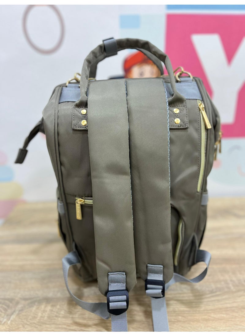 burbay Burbay Classic Diaper Backpack (Dark Green Color) - Practical & Stylish for Mothers  - Image 3
