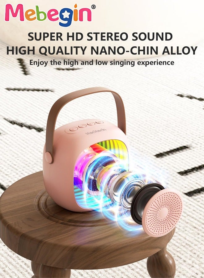 MEBEGIN Karaoke Toys for Kids with 2 Mini Microphones, Portable Karaoke Machine with Atmosphere Dazzling Lighting, Clear Wireless Speakers, Easy to Connect and Long Using Time, Versatile Gift Option for Birthdays and Holidays, Family Gatherings Occasions - Image 4