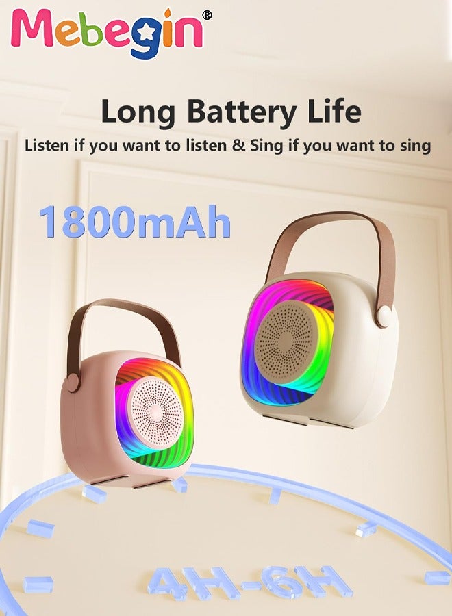 MEBEGIN Karaoke Toys for Kids with 2 Mini Microphones, Portable Karaoke Machine with Atmosphere Dazzling Lighting, Clear Wireless Speakers, Easy to Connect and Long Using Time, Versatile Gift Option for Birthdays and Holidays, Family Gatherings Occasions - Image 5