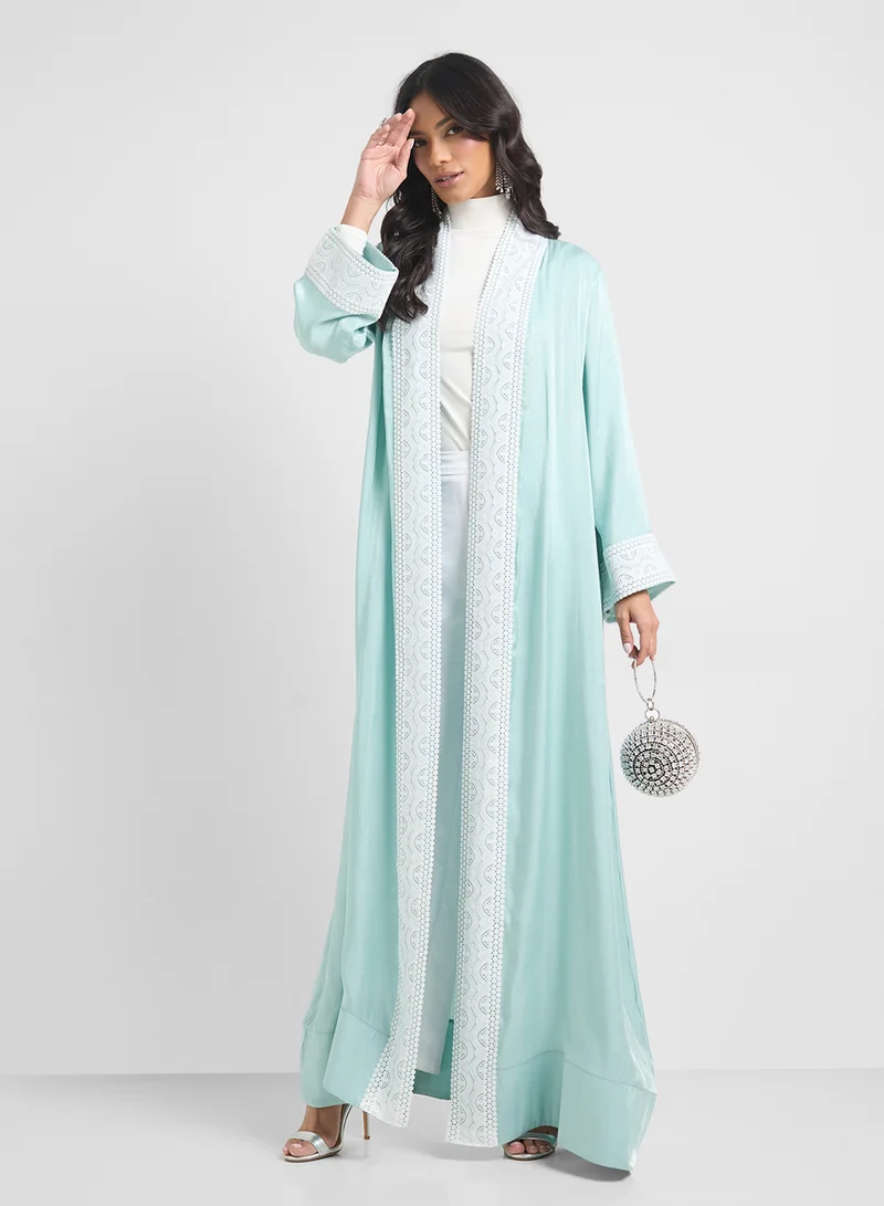 Khizana Abaya With Printed Hem