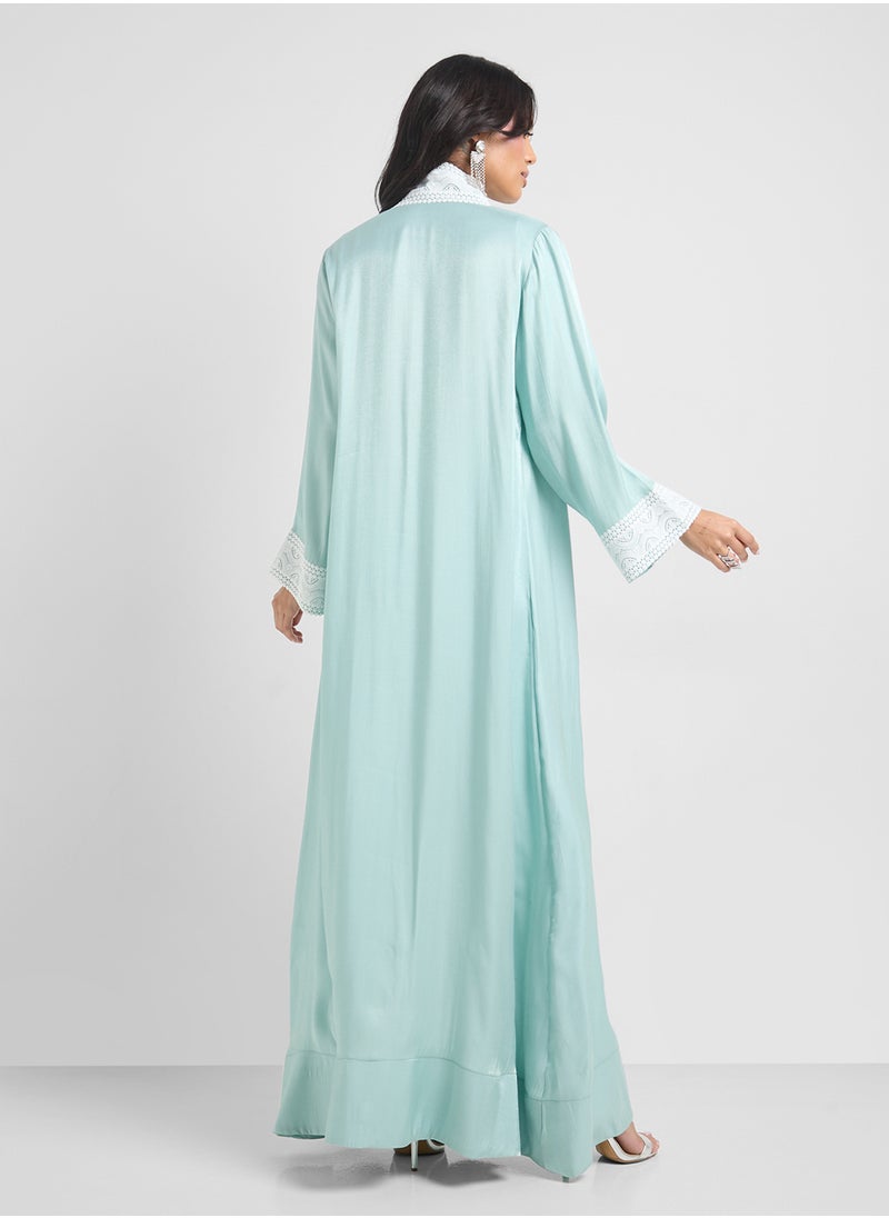 Khizana - Abaya With Printed Hem - Image 1