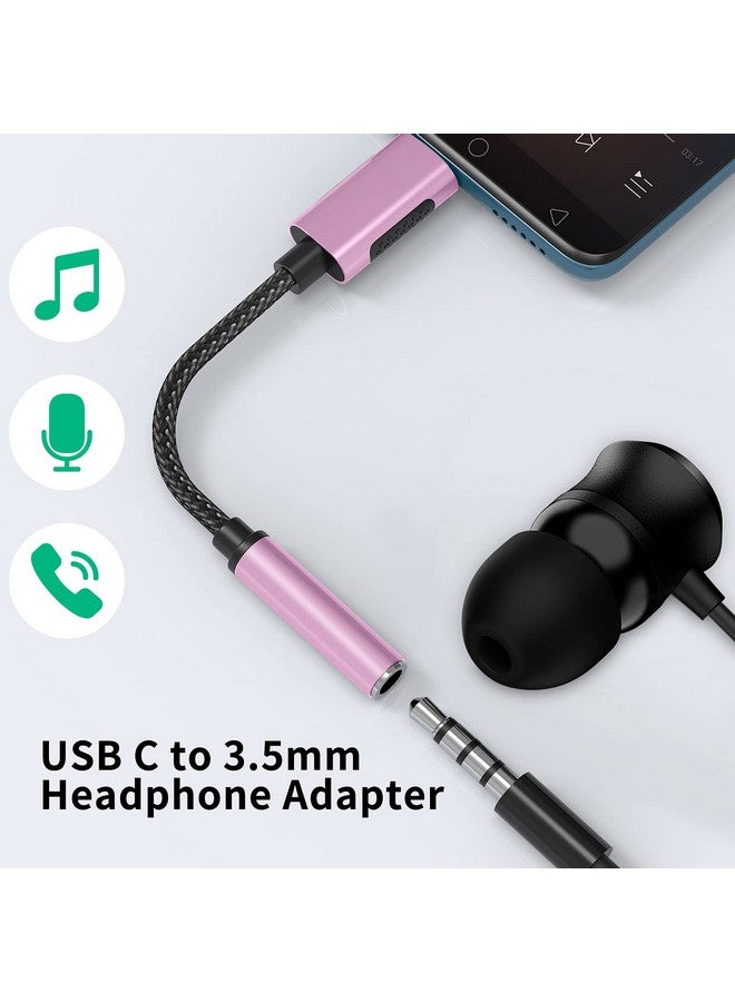 COOYA Usb C To 3.5Mm Audio Jack For Samsung S23 S22 S20 Fe S21 Flip5 4 A53 Headphone Adapter Type C To Aux Dongle Stereo Earphone Connector For Ipad Pro Note 20 Google Pixel 7 6 Oneplus 9 10 Rose Gold - Image 3