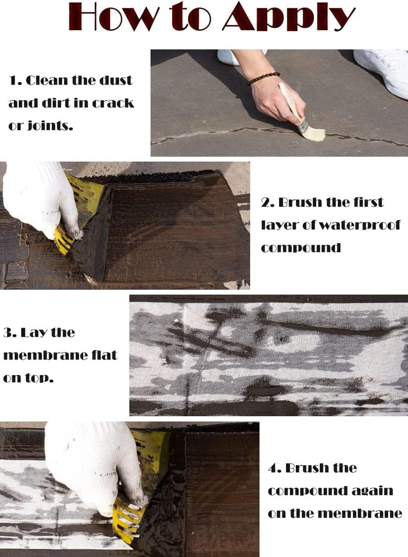 LLPT Waterproofing Membrane Anti-Fracture Fiberglass Fabric Tape 6 Inch x 82 Feet Water Barrier Tape Roll for Tile Wall Bathroom Shower Pan Curb Seam Niche Floor Crack (FWR150) - Image 4