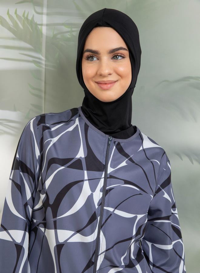 مايو بيلا من مودانيسا مايوه بيلا من مودانيسا بطبعة رمادية كاملة بوركيني - Image 3