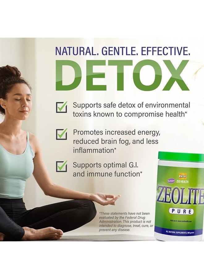 Zeo Health - Zeolite Pure | Full Body Detox Cleanse | Safe, Gentle, & Effective Energy Booster That Supports Gut Health, Mental Clarity, & Healthy Inflammation Response | Original Zeolite Powder (400 Servings) - Image 1