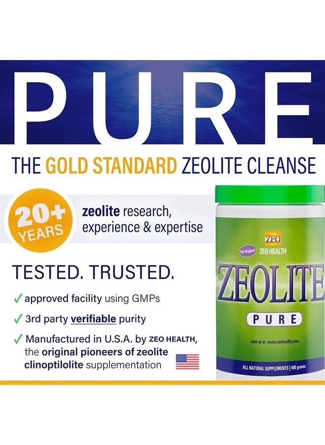 Zeo Health - Zeolite Pure | Full Body Detox Cleanse | Safe, Gentle, & Effective Energy Booster That Supports Gut Health, Mental Clarity, & Healthy Inflammation Response | Original Zeolite Powder (400 Servings) - Image 1
