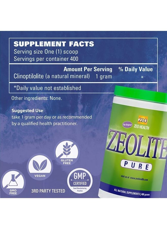 Zeo Health - Zeolite Pure | Full Body Detox Cleanse | Safe, Gentle, & Effective Energy Booster That Supports Gut Health, Mental Clarity, & Healthy Inflammation Response | Original Zeolite Powder (400 Servings) - Image 1