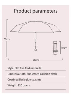 Ssovi Mini Oil Painting Umbrella, Sunshade Umbrella,Small Vinyl Sunscreen UV Pocket Umbrella, Women's Portable Dual-purpose Folding Sun Umbrella, Portable Lightweight Travel Umbrella，Rain and Rain Umbrella  - Image 5