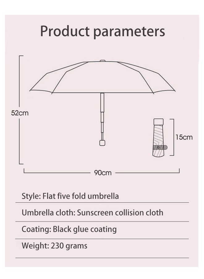 Ssovi Mini Oil Painting Umbrella, Sunshade Umbrella,Small Vinyl Sunscreen UV Pocket Umbrella, Women's Portable Dual-purpose Folding Sun Umbrella, Portable Lightweight Travel Umbrella，Rain and Rain Umbrella  - Image 5