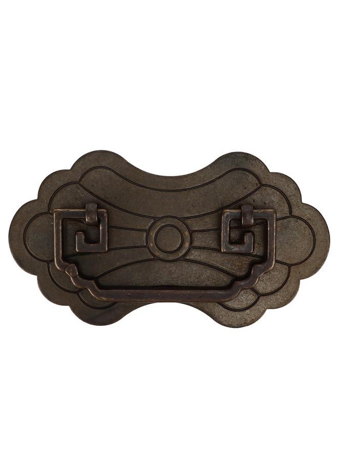 Thoraya Antique Drawer Handle 12.8x7cm Wealth Blossoms Retro Chinese Style Brass Vintage Drawer Pulls with 2 Screws for Bookcase Bronze  - Image 4