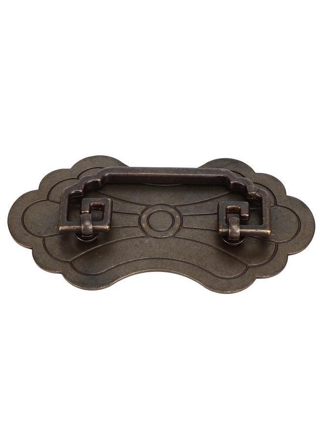 Thoraya Antique Drawer Handle 12.8x7cm Wealth Blossoms Retro Chinese Style Brass Vintage Drawer Pulls with 2 Screws for Bookcase Bronze  - Image 2