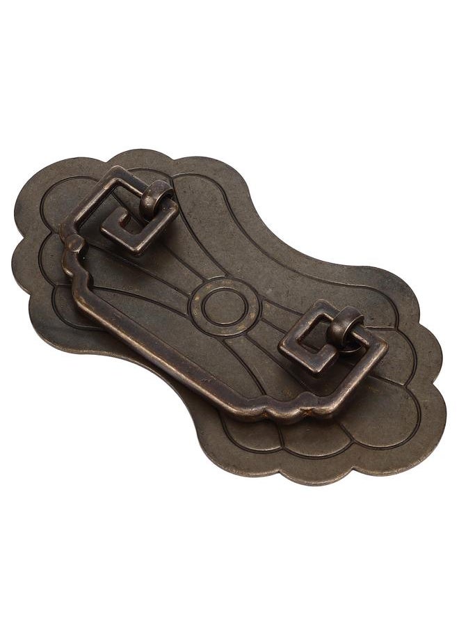 Thoraya Antique Drawer Handle 12.8x7cm Wealth Blossoms Retro Chinese Style Brass Vintage Drawer Pulls with 2 Screws for Bookcase Bronze  - Image 3
