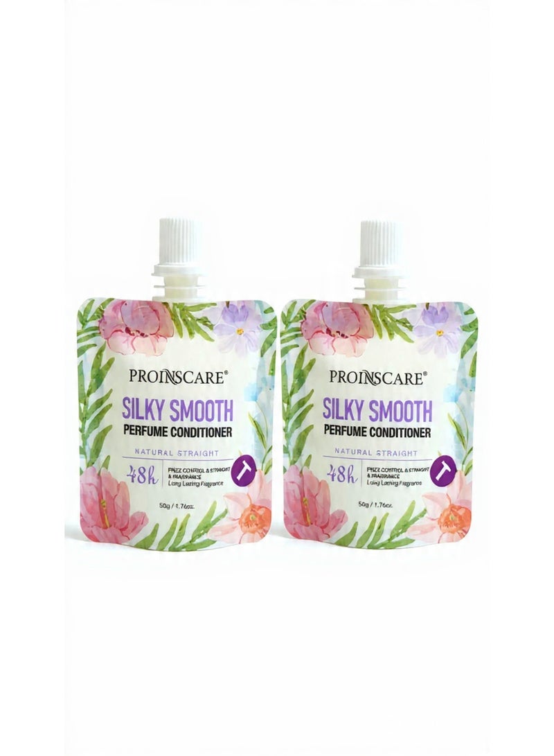 PROINSCARE Silky Smooth Perfume Conditioner 50 g – Natural Straight, Frizz Control & Long-Lasting Fragrance, Travel-Size - Image 1