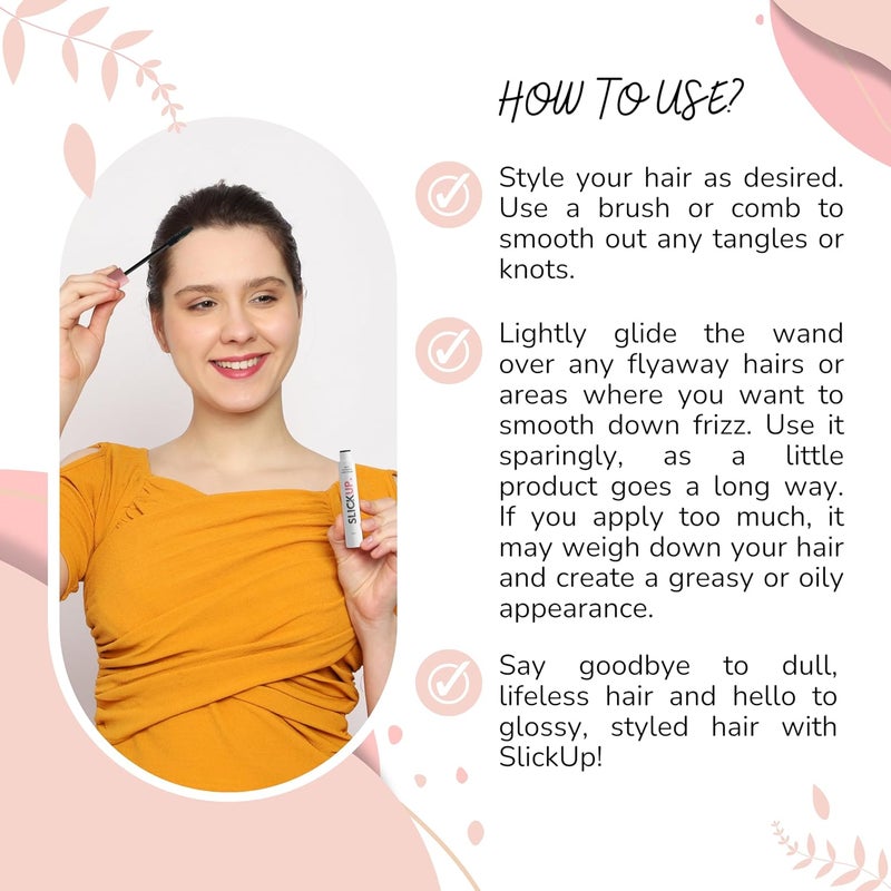 SLICKUP Anti Flyaway Hair Wand Pack Of 2 Hair Finishing Stick for Frizzy Hair Sleek Hair Stick for Women Flyaway Hair Stick Hair Stick for Women Baby Hair Fixer Hair Setting Fixing Stick Pack of 2 - Image 5