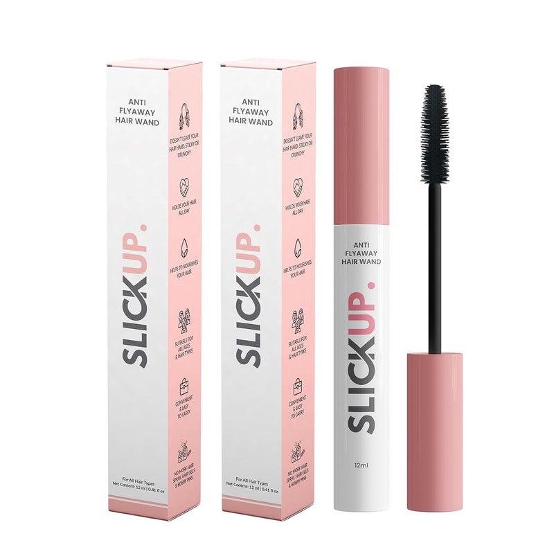 SLICKUP Anti Flyaway Hair Wand Pack Of 2 Hair Finishing Stick for Frizzy Hair Sleek Hair Stick for Women Flyaway Hair Stick Hair Stick for Women Baby Hair Fixer Hair Setting Fixing Stick Pack of 2 - Image 1
