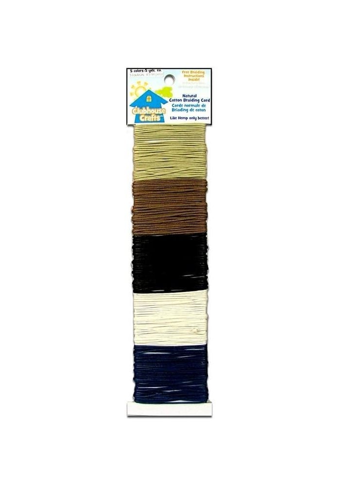 Sulyn Natural Cotton Braiding Cord - 5 Colors, 6 Yards Each for Crafting