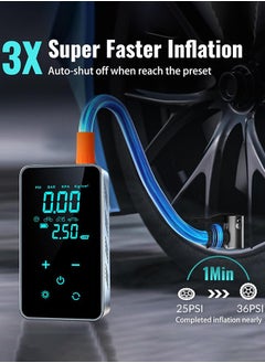 Garlo Tire Inflator Portable Air Compressor-Air Pump for Car-18000mAh Electric Air Compressor-Portable Air Pump Cordless-150 PSI Tire Pump with Touch Screen/Gauge/Light for Car,Motorcycle, Bike, Ball  - Image 3