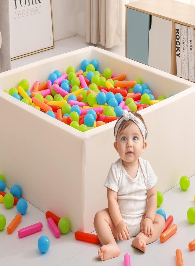 Heopeis Ball Pit Balls and Strips for Ball Pits, 120pcs Cute Plastic Star Toy Balls for Kids, Baby Toddler 1-3 Birthday, Bounce House, Play Tent, Baby Pool Water Toys, Party (Rainbow) - Image 2
