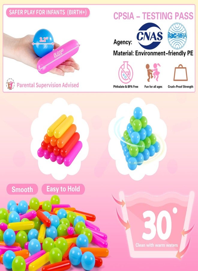 Heopeis Ball Pit Balls and Strips for Ball Pits, 120pcs Cute Plastic Star Toy Balls for Kids, Baby Toddler 1-3 Birthday, Bounce House, Play Tent, Baby Pool Water Toys, Party (Rainbow) - Image 5