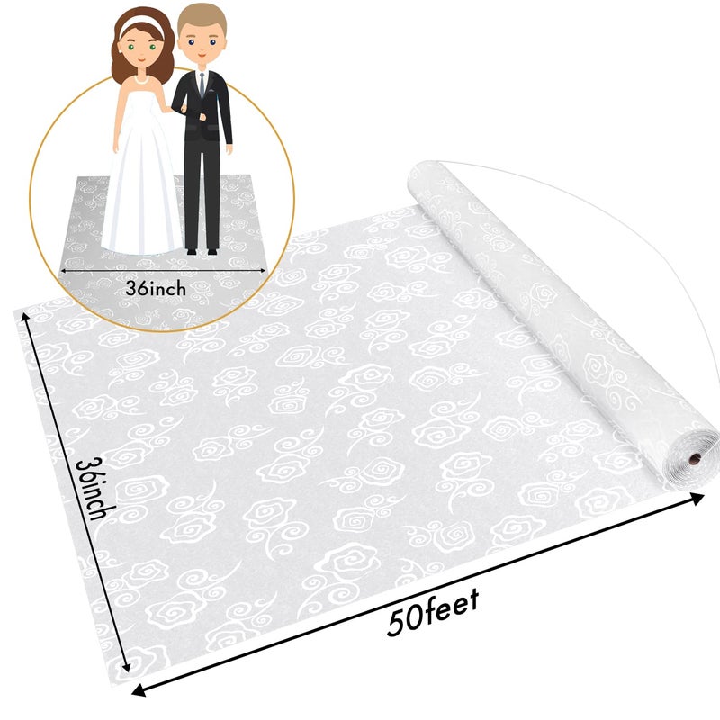 FrenzyBird Thickened Aisle Runner for Wedding CeremonyFeet White Aisle Runner Walkway for Indoor Outdoor Wedding Church Decorations ï¼ŒHalloween Parties can Also use a Carpetï¼Œ50g(Rose, 3x50Feet) - Image 3