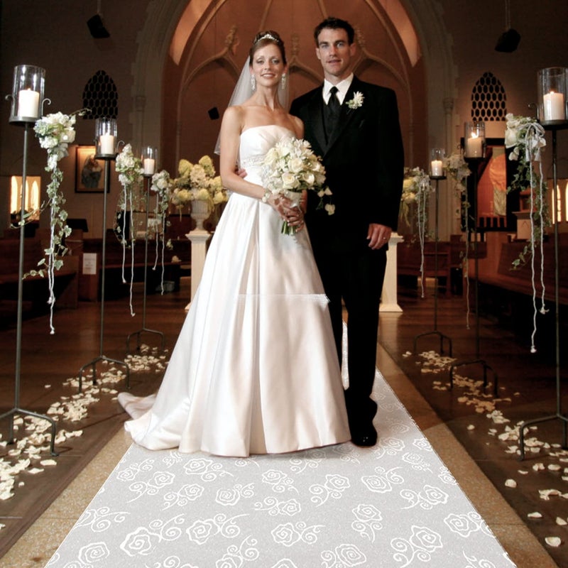 FrenzyBird Thickened Aisle Runner for Wedding CeremonyFeet White Aisle Runner Walkway for Indoor Outdoor Wedding Church Decorations ï¼ŒHalloween Parties can Also use a Carpetï¼Œ50g(Rose, 3x50Feet) - Image 5