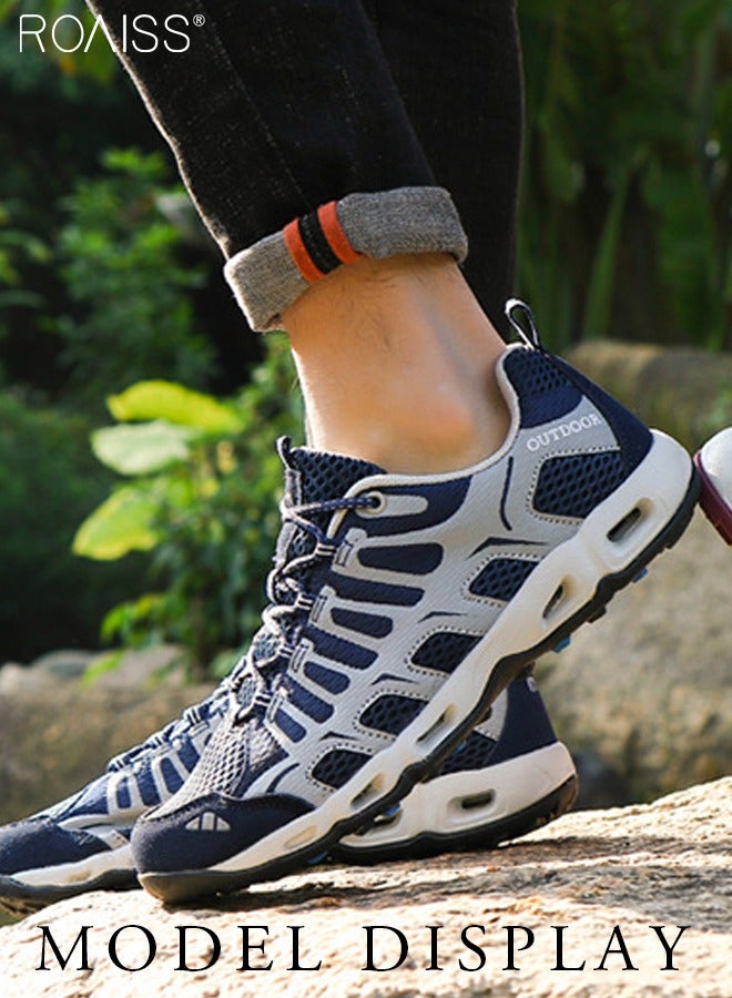 roaiss Men Stylish Low Top Sneakers, Lightweight Breathable Hiking Shoes for Men, Lace up Non Slip Sports Shoes, Shock Absorbing Athletic Shoes with Soft Lining, Suitable for Daily Wear, Running and Outdoor Activities - Image 4