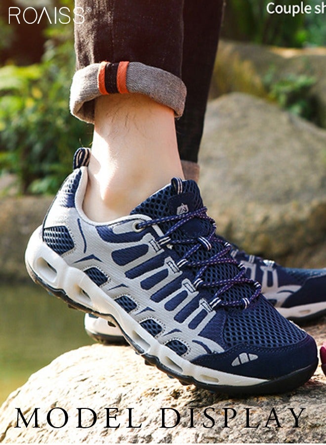 roaiss Men Stylish Low Top Sneakers, Lightweight Breathable Hiking Shoes for Men, Lace up Non Slip Sports Shoes, Shock Absorbing Athletic Shoes with Soft Lining, Suitable for Daily Wear, Running and Outdoor Activities - Image 2