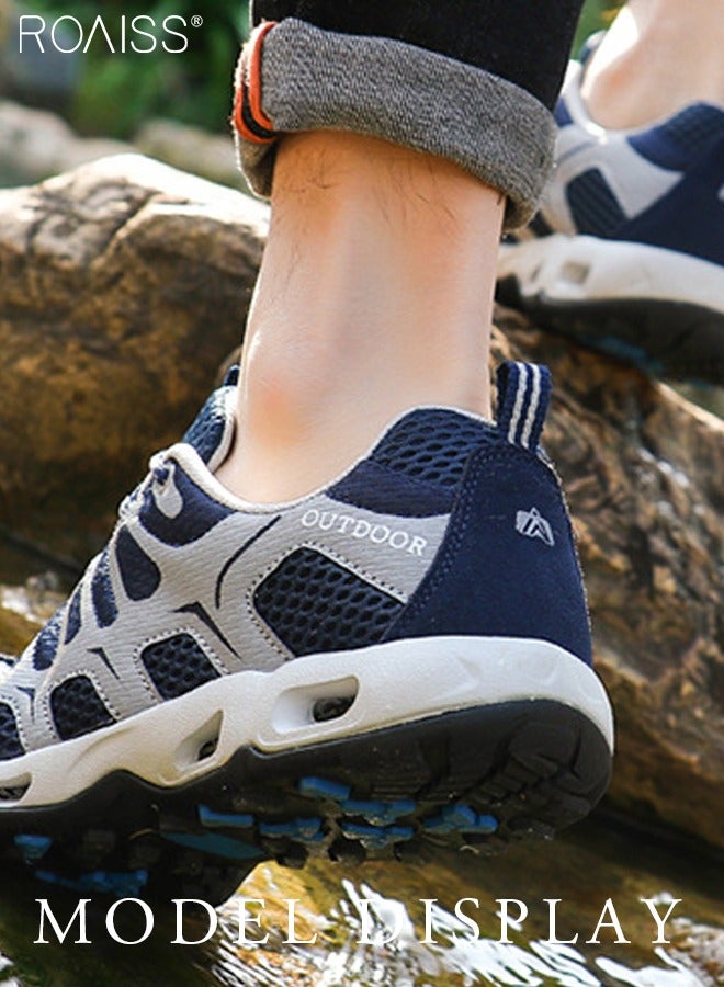 roaiss Men Stylish Low Top Sneakers, Lightweight Breathable Hiking Shoes for Men, Lace up Non Slip Sports Shoes, Shock Absorbing Athletic Shoes with Soft Lining, Suitable for Daily Wear, Running and Outdoor Activities - Image 5
