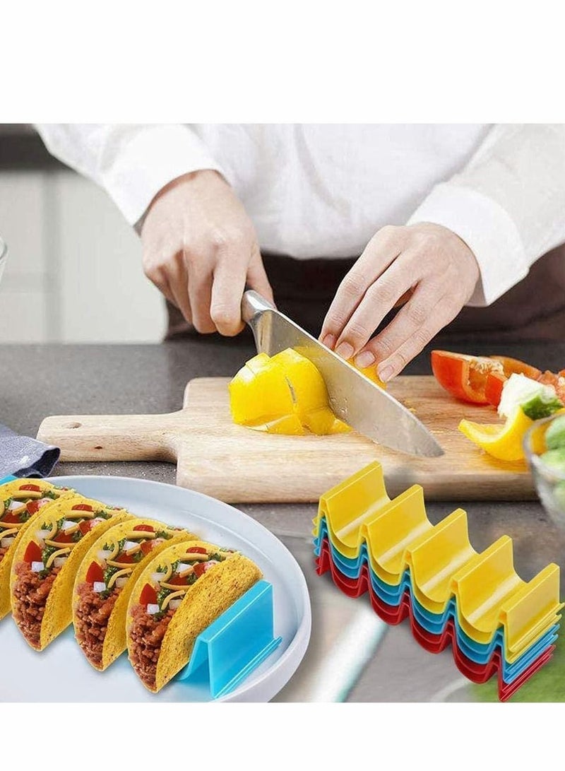 Y&D Taco Holder Stand, Truck Tray Style Rack Holds Up to 4 Tacos Each, ABS Health Material Very Hard and Sturdy, Dishwasher Top Safe, Microwave Safe Set of 6 - Image 4