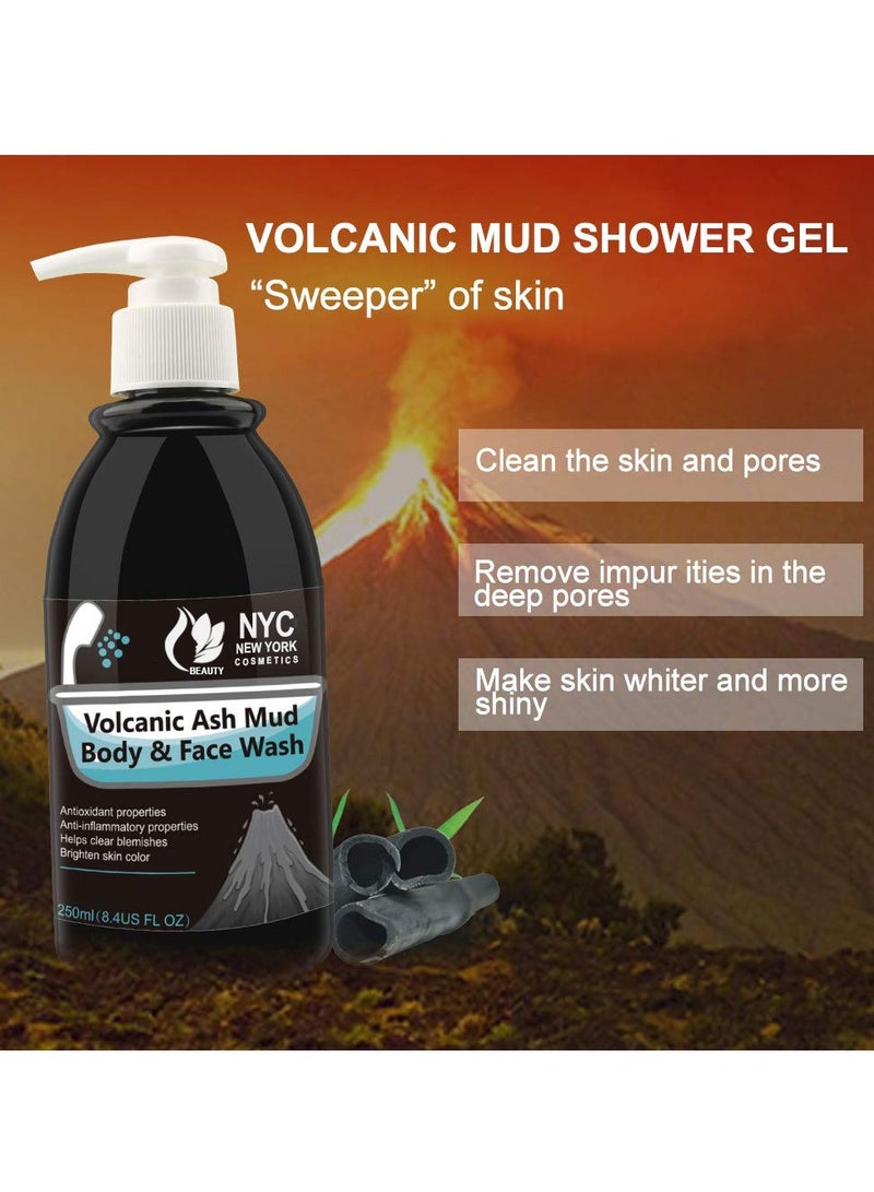 إن واي سي جل الاستحمام بالطين البركاني للمناطق الداكنة وتبييض البشرة ومنظف تنعيم الجسم وغسول الجسم المرطب للبشرة الجافة والحساسة 250 مل - Image 2
