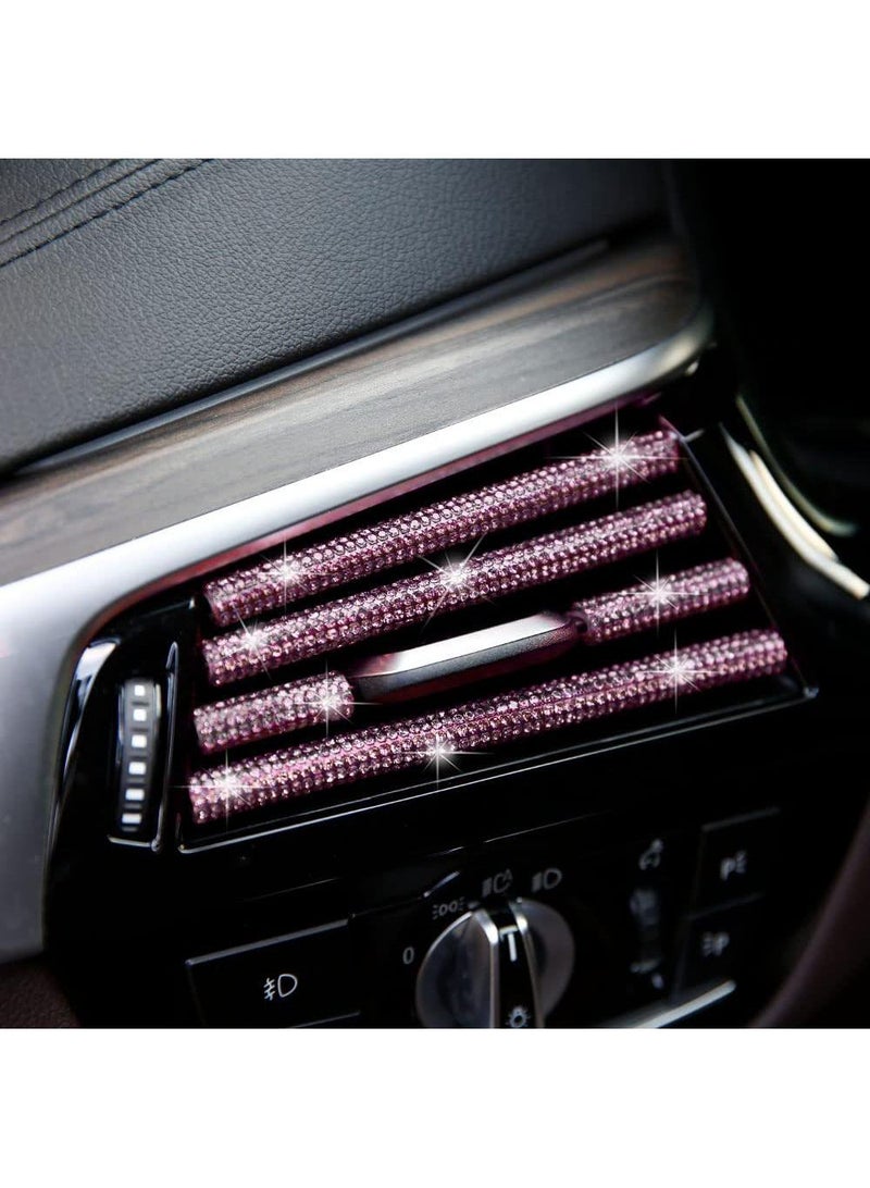 10pcs automotive diamond inlaid air outlet decorative strip with diamond, U-shaped water clamp for car interior conditioning port, - Image 2