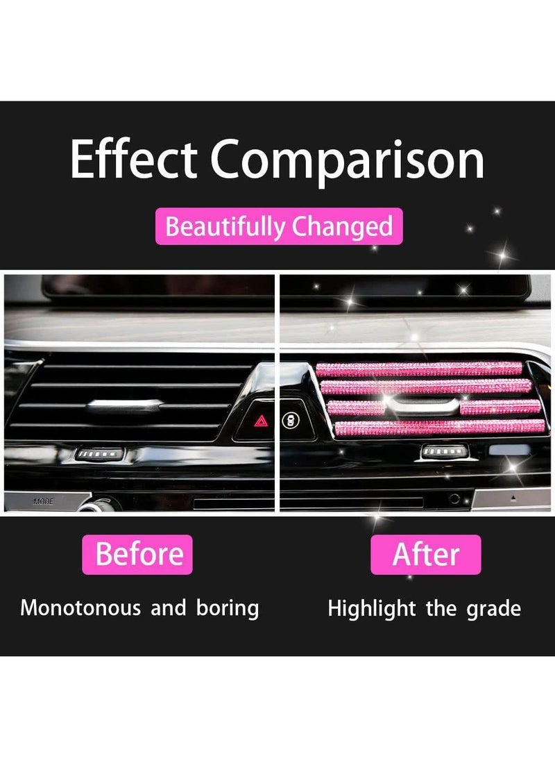 10pcs automotive diamond inlaid air outlet decorative strip with diamond, U-shaped water clamp for car interior conditioning port, - Image 3