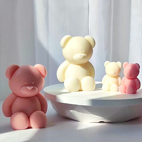 XMOX Little Sitting Bear Candle Mold,Cute Cub Silicone Molds for Wax Resin DIY Animal Candles Handmade Soap Mould, Hand Crafts for Home Wedding Party Decoration - Image 5
