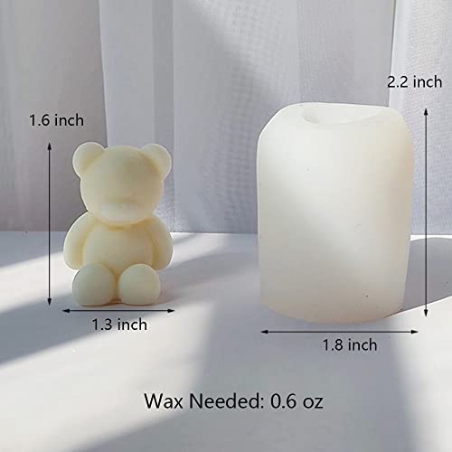 XMOX Little Sitting Bear Candle Mold,Cute Cub Silicone Molds for Wax Resin DIY Animal Candles Handmade Soap Mould, Hand Crafts for Home Wedding Party Decoration - Image 2