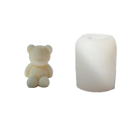 XMOX Little Sitting Bear Candle Mold,Cute Cub Silicone Molds for Wax Resin DIY Animal Candles Handmade Soap Mould, Hand Crafts for Home Wedding Party Decoration - Image 1